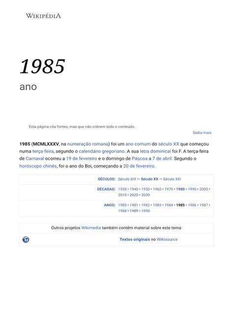 1985年|1985 – Wikipédia, a enciclopédia livre